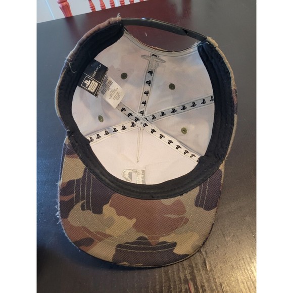 Youth Camo PlayStation Hat Fashion UK Snapback Cap Logo on back Army Green Brown - Picture 4 of 5